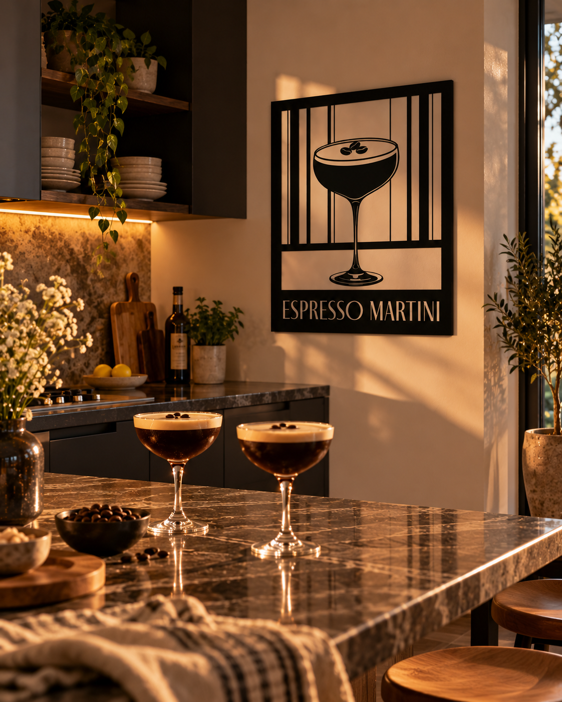 Espresso Martini Metallwandbild - Made in Germany