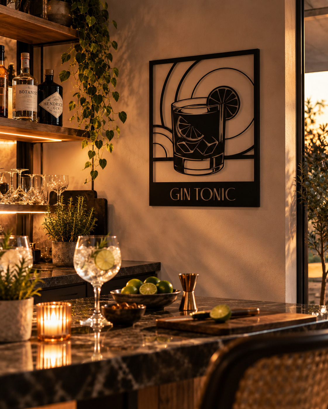 Gin Tonic Metallwandbild - Made in Germany