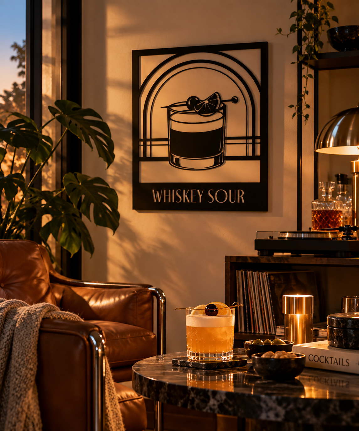 Whiskey Sour Metallwandbild - Made in Germany