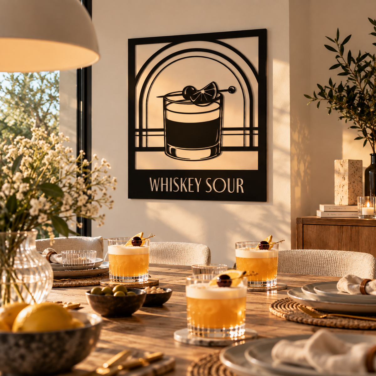 Whiskey Sour Metallwandbild - Made in Germany