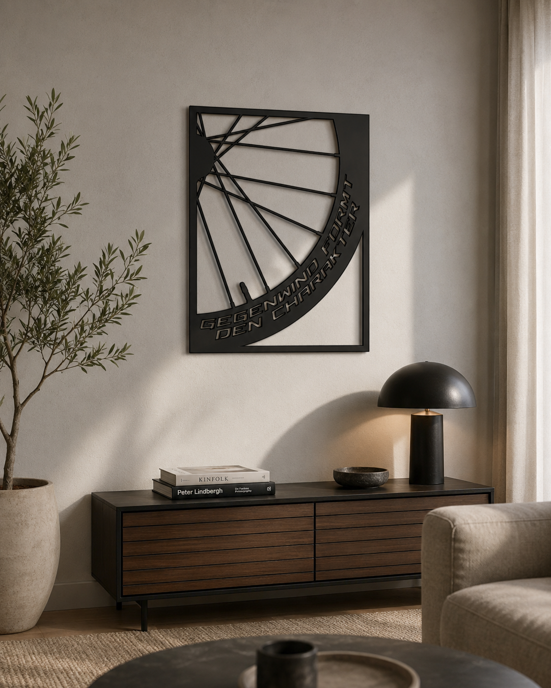 Gegenwind formt den Charakter Metallwandbild - Made in Germany