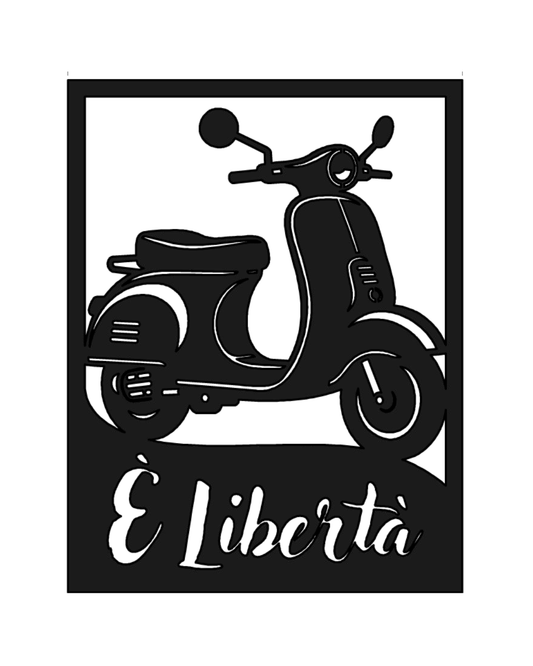 Vespa È Libertà Metallwandbild - Made in Germany