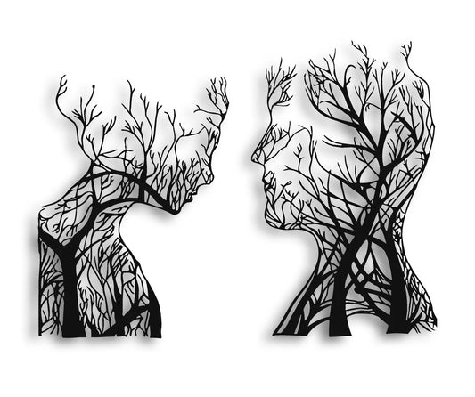 Tree Faces Metallwandbild - Made in Germany