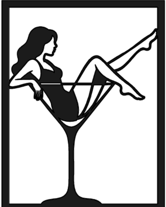 Martini Girl Metallwandbild - Made in Germany