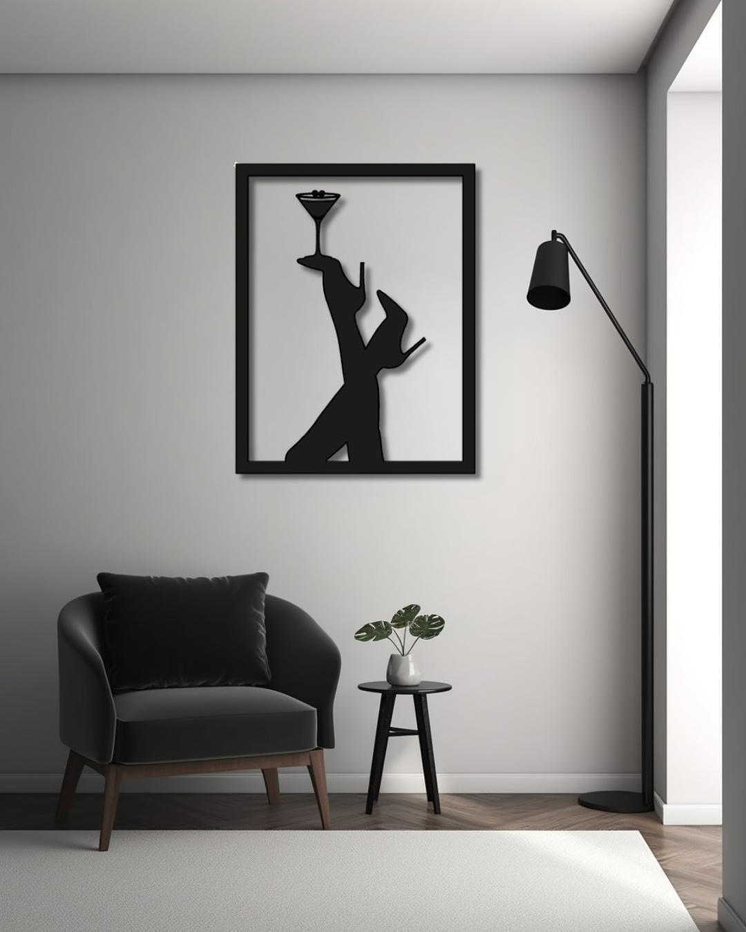 Martini High Heel Metallwandbild - Made in Germany