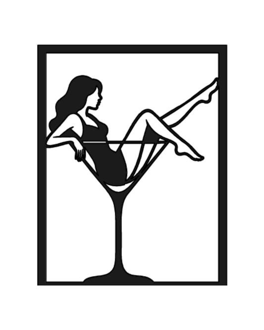 Martini Girl Metallwandbild - Made in Germany