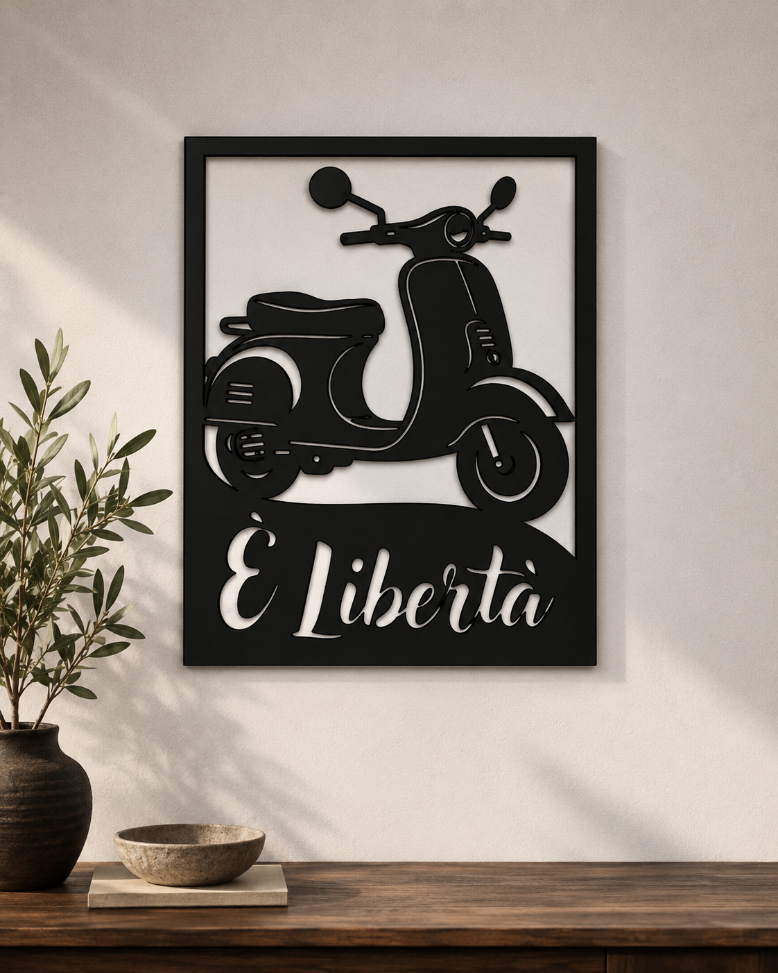 Vespa È Libertà Metallwandbild - Made in Germany